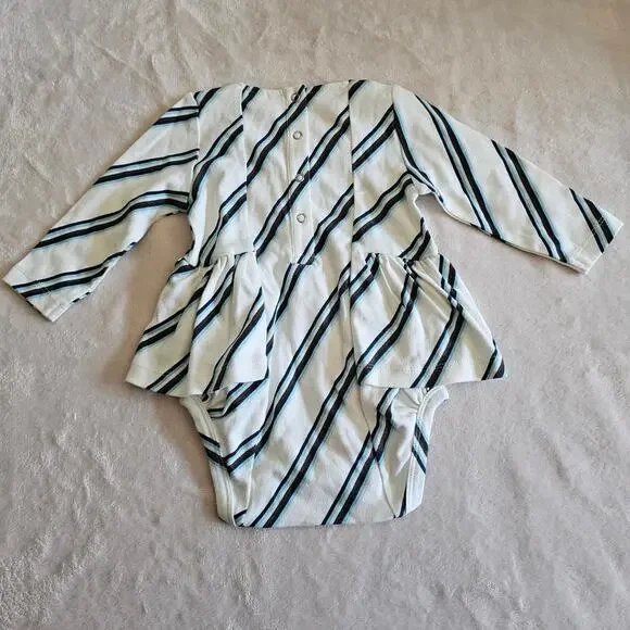 Kate Quinn NWT 12-18m 70 Stripe LS Ballerina Bodysuit  Organic Cotton - Picture 6 of 6